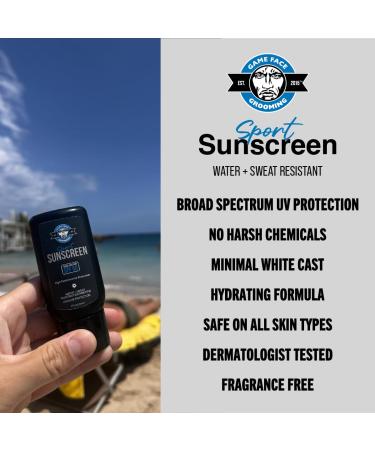 Game Face Sport Sunscreen SPF 50+ Broad-Spectrum Sunblock UVA/UVB Protection Water & Sweat Resistant Lightweight & Non-Greasy Formula Travel Friendly - 2 fl oz - Buy Online on GoSupps.com