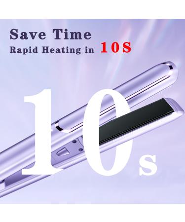 2 in 1 Ceramic Flat Iron & Curler - Professional Titanium Hair Straightener Fast Heating 0.8 Inch - Purple - Buy Online on GoSupps.com