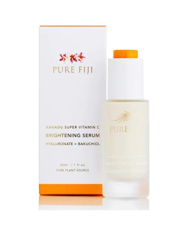 Pure Fiji Vitamin C Face Serum Brightening with Bakuchiol Skin Brightening Serum - Anti Aging Reduce Wrinkles & Dark Spots All Natural Ingredients 1 Fl.Oz