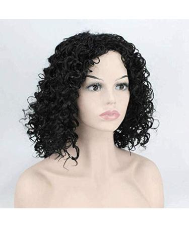 BGHJUE Lace Front Wigs - Natural Curly Human Hair Wig with Baby Hair | 38cm Black | International Shipping - Buy Online on GoSupps.com