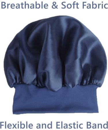 Shop Ehiog Satin Bonnet Night Sleeping Cap - Adjustable Double-Layer Silk Hat for Women & Girls - Breathable & Comfortable for Curl Protection - Buy Online on GoSupps.com