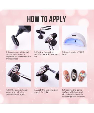 Makartt 2pcs Nail Rhinestone Glue Gel Set - 38ml Clear Super Strong Adhesive for Nail Decorations - 3D Stones, Charms, Flowers - Nail Lamp Required - Buy Online on GoSupps.com