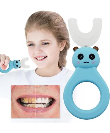 Panda U-Shaped Toothbrush Made of Silicone U-Shaped Children's Toothbrush 360 Thorough Cleaning Suitable for Children Aged 2-12 Years Little Surprise Blue Small (2 6 Years) - Buy Online on GoSupps.com
