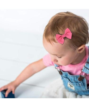 20 Multicolored Hair Clips & Bows Grosgrain Ribbon Baby Hair Accessories for Girls | Alligator Clip Barrettes - Buy Online on GoSupps.com
