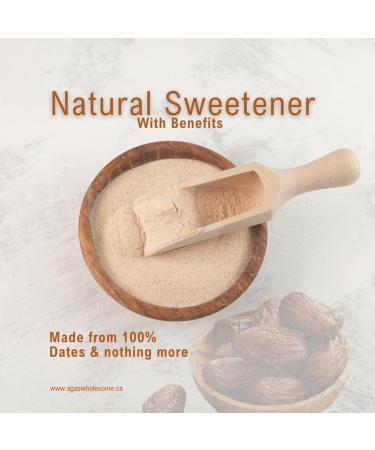 Aga's Wholesome Date Powder 200g Natural Substitute for Refined Sugar Premium Quality Healthy & Natural Sweetener Date Sugar Whole Fruit Sweetener Gluten Free Vegan Non GMO - Buy Online on GoSupps.com