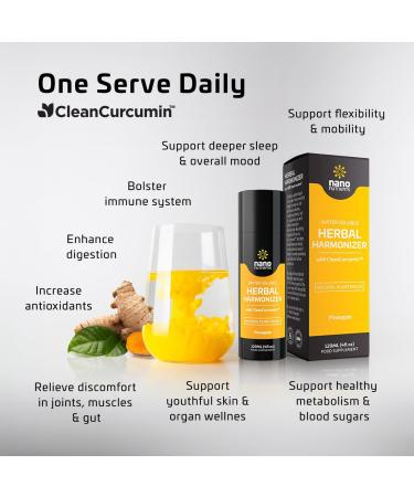 Herbal Harmonizer with CleanCurcumin(TM) - Multi Botanical Antioxidants Supplement - Water Soluble - Nano Curcumin - Holistic Wellness Defender - Healthy Drink Mix (4 fl.oz Pineapple) Pineapple 1 Count (Pack of 1) - Buy Online on GoSupps.com