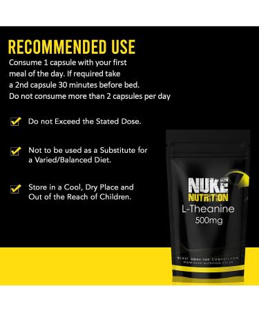Nuke Nutrition L-Theanine 500mg - 120 Tablets | Enhanced Sleep Aid | Boost Focus & Relieve Stress | Pure & Natural Formula | Filler-Free | Easy Swallow Pills - Buy Online on GoSupps.com