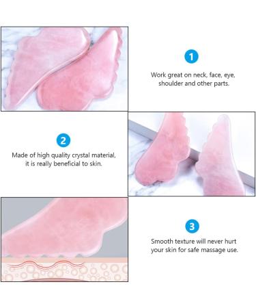 FRCOLOR Quartz Wing Scraping Board & Gua Sha Facial Massager - Rose Crystal Roller for Neck & Face - 10.2x5.5cm - International Shipping Available - Buy Online on GoSupps.com