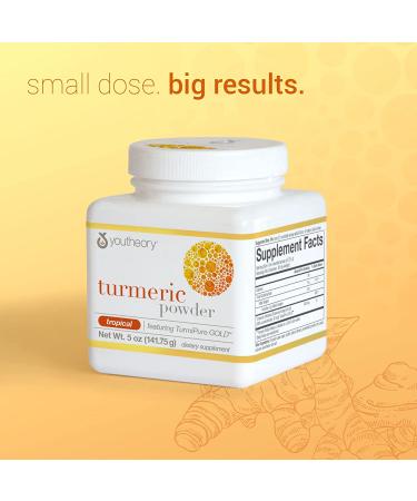 Youtheory Turmeric Powder Tropical 5 oz - Premium Organic Spice for Health & Wellness - Buy Online on GoSupps.com