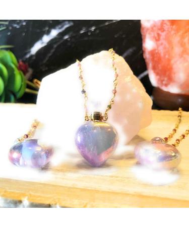 ANGEL AURA Heart-Shaped Perfume Bottle Necklace | 14k Gold Plated Tourmaline Chain | Ideal for Perfume & Essential Oils - Buy Online on GoSupps.com