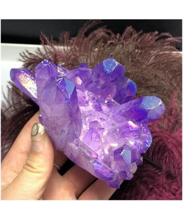 Aura Crystal Cluster Purple Angel Aura Titanium Quartz Crystal Specimen Minerals s Stone Crystal Reiki - Buy Online on GoSupps.com
