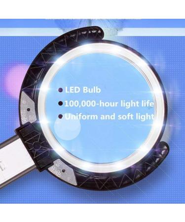 Desktop Glass Chargeable Folding Identification Tool 6X 10X HD Lens with LED Light Maintenance Reading Magnifier Good Times - Buy Online on GoSupps.com