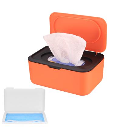 Wet wipes box tissue box holder baby dispenser box holder wet wipes with lid with storage box (black and orange) - Buy Online on GoSupps.com