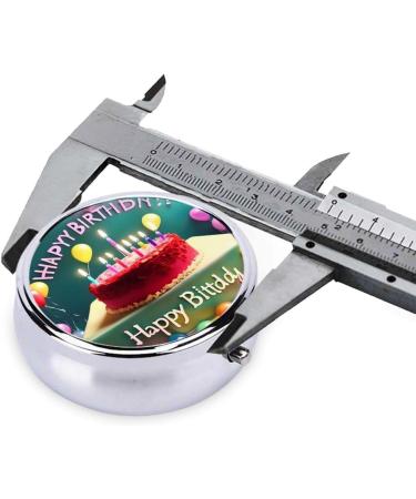 Happy Birthday Beautiful Round Pill Box - 3 Compartment Portable Travel Organizer for Easy Medication Access - Buy Online on GoSupps.com