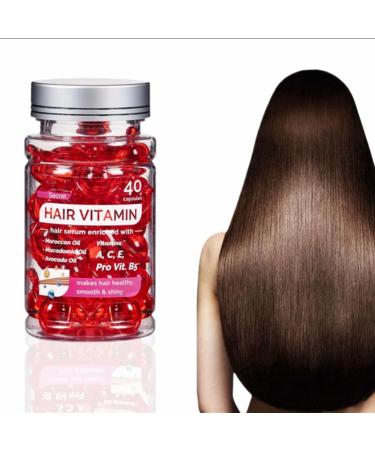 Secret Hair Treatment Serum - no Rinse with Argan Macadamia Avocado Oils - Vitamins A C E Pro B5 - Conditioner for Women & Men Red