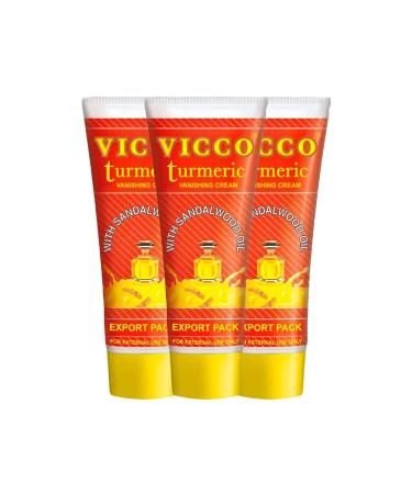 Vicco Turmeric Vanishing Cream with Sandalwood Oil - Pack of 3 (80gm each) - Specially Packed and Exported