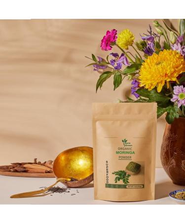 Aura Green Moringa Powder Organic 3.5oz | Non-GMO Superfood High Protein Boost Energy & Immunity Pure USDA Certified Moringa Leaf Powder - Buy Online on GoSupps.com