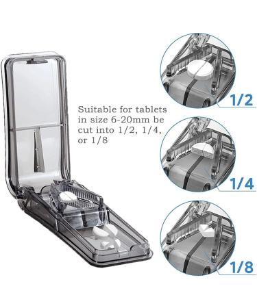 Pill Tablet Cutter for Small or Large Pills - Sharp Blade, Pill Splitter & Storage Compartment (Black) - Buy Online on GoSupps.com