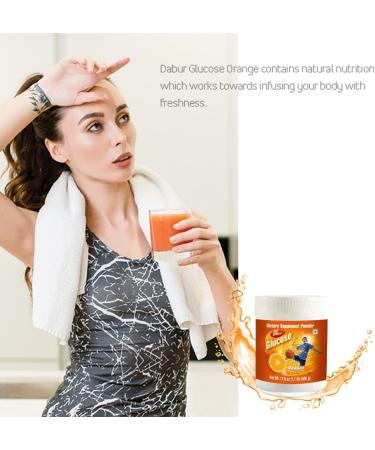 Dabur Glucose - Glucose Powder - Fortified with Vitamin D and Calcium - A Tasty Orange - 500 Grams - Buy Online on GoSupps.com