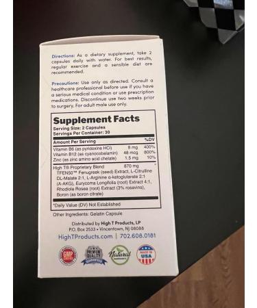 High T - Original Natural Testosterone Booster 60ct | Boost Energy & Performance | Fast International Shipping - Buy Online on GoSupps.com