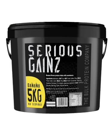 The Bulk Protein Company SERIOUS GAINZ - Whey Protein Powder - Weight Gain Mass Gainer - 30g Protein Powders (Banana 5kg) Banana 5 kg (Pack of 1)