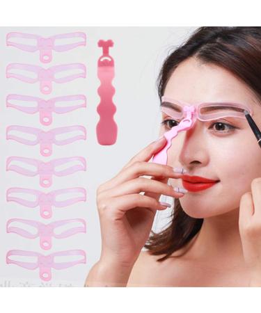 Rongweiwang 8 in 1 Magic Handle Eyebrow Template Cards - Precision Drawing & Makeup Tools for Flawless Brows - Buy Online on GoSupps.com