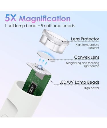 Funfe Mini UV Nail Lamp - Portable 3W Handheld Nail Dryer for Gel Nails - Professional Resin Curing LED Light - Type C Charger - White - Buy Online on GoSupps.com