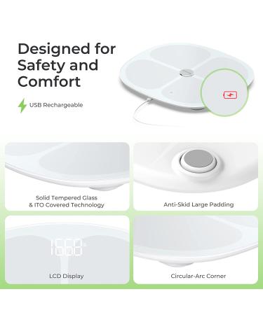 Sportneer Smart Full Body Composition Analyzer Scale - Rechargeable Dual Frequency BIA Monitor for BMI, Body Fat, Muscle Mass - Bluetooth/WiFi Enabled - Buy Online on GoSupps.com