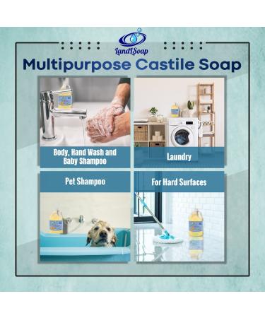 Citrus Antibacterial Pure Castile Soap - Vegan Non-GMO 1 Gallon | Face Hand & Body Wash for Dry & Sensitive Skin - Made in USA - Buy Online on GoSupps.com