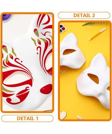30 Pcs Cat Mask - Unpainted White Fox Therian Masks for DIY Carnival & Cosplay Accessories - Buy Online on GoSupps.com