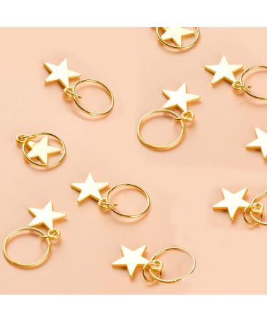 Leeq 40-Piece Star Hair Braid Rings & Loop Clips Set - Gold & Silver Hair Charms for Stunning Styles - Buy Online on GoSupps.com