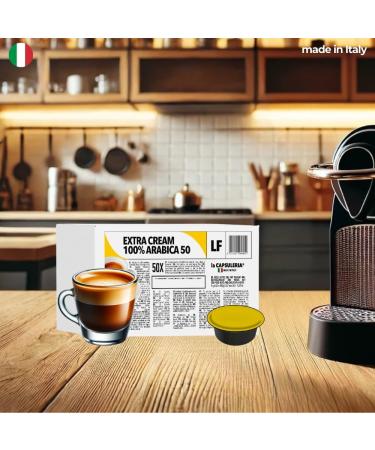 Caf EXTRA CREAM 100% Arabica (100 Capsules) compatible avec Lavazza Firma Lot de 2 x 50 Capsules (100 portions tot) - la Capsuleria Caf EXTRA CREAM 100% Arabica 100 unit (Lot de 1) - Buy Online on GoSupps.com