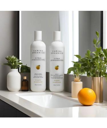 Citrus All Natural Daily Moisturizing Shampoo & Daily Light Conditioner Bundle Shampoo & Conditioner Set Hair Conditioner & Shampoo for Women and Men Sulfate & Paraben Free Vegan 360ml WIth Individual Wet Wipe (Pack of 2) - Buy Online on GoSupps.com
