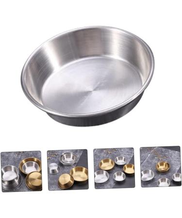 LIFKOME Vinegar Dish 4 Pcs Dish Round Ketchup Stainless Steel Metal Portion Cups 7X7X2CMx2pcs Silverx2pcs - Buy Online on GoSupps.com