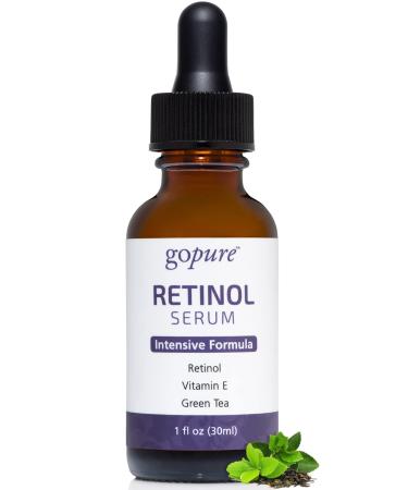 goPure Retinol Serum For Face - Retinol Serum with Vitamin E and Green Tea - Face Serum to Visibly Improve Fine Lines and Wrinkles  1fl. oz.