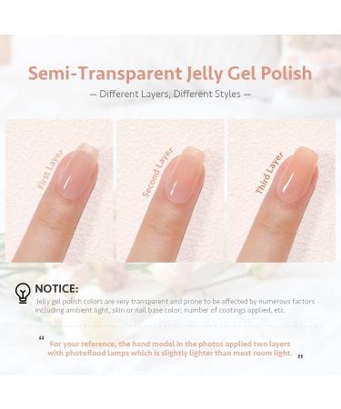 Vishine Jelly Nude Gel Nail Polish Set of 6 Colors Transparent Pink Nude Skin Color Gel Polish Kit UV LED Soak Off Nail Polish Home DIY Manicure Nail Salon Varnish 8ml C069 - Buy Online on GoSupps.com