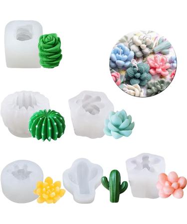 Timisea 6 Pack Succulent Silicone Mold for DIY Cactus Flower Resin Crafts - Buy Online on GoSupps.com