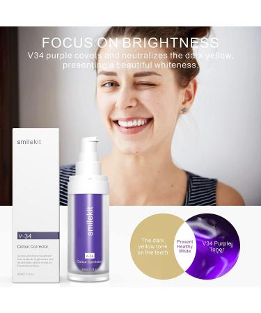 Purple Teeth Whitening Booster - Stain Removal & Yellowing Reduction - 30ml - Buy Online on GoSupps.com