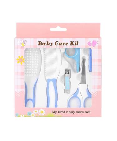 Baby Hair Brush YOUTHINK 6Pcs Baby Grooming Kit Baby Care Nursery Kit Portable Baby Health Care Kit Contain Safety Nail Clipper/Scissor/Ear Pick/Newborn Grooming Kit (B)
