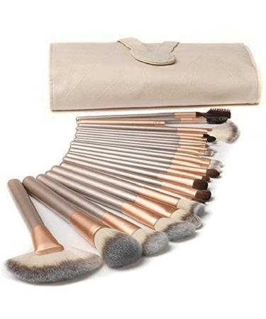 Make up Brushes TTRWIN 18 Pcs Professional Makeup Brush Set Synthetic Kabuki Face Blush Lip Eyeshadow Eyeliner Foundation Powder Cosmetic Brushes Kit with PU Leather Bag Beige Set 1