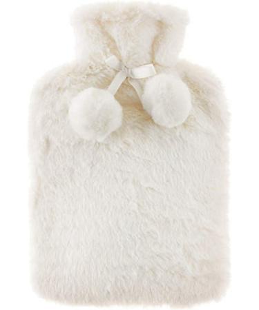 Cream Faux Fur Hot Water Bottle & Satin Eye Mask - Buy Online on GoSupps.com