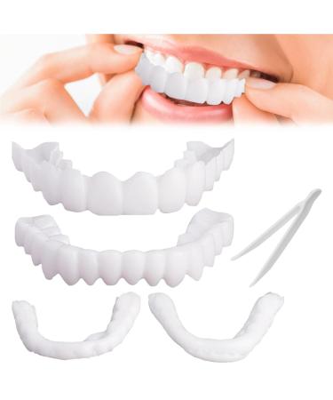 Brigt cattle false teeth veneers provisional dentures instant perfect smile temporary prostheses teeth immediately veneer teeth cosmetic veneers teeth for men women tooth whitening 1 pairs