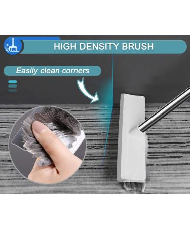 XUXRUS Floor Scrub Brush Long Handle Stainless Steel Push Broom Stiff Bristle Brush Scrubber Cleaning Brush for Bathroom Living Room Roof Garage Swimming Patio Pool White Grey - Buy Online on GoSupps.com