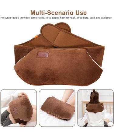 IWILCS Hot Water Bottle with Plush Waist Warmer Cover - Brown - Buy Online on GoSupps.com