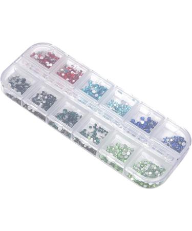 12 Grids Nail Art Rhinestones DIY Nail Decoration Glitter Beads Manicure Tool with Fashionable Design Safe Material for Nails (Rhinestone 6#) - Buy Online on GoSupps.com