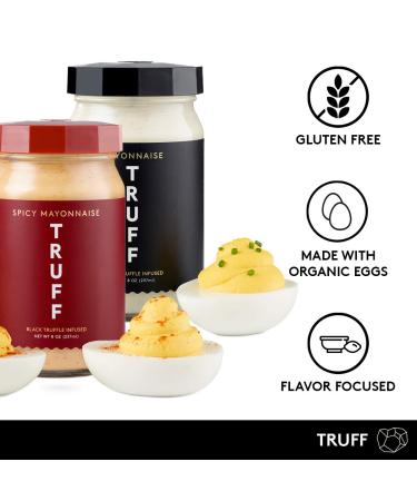 TRUFF Mayo Gourmet Black Truffle Mayonnaise Bundle - Original & Spicy Flavors | Organic Eggs, Sunflower Oil, Non-GMO, Gluten-Free | Savory Spread for Salads | Premium Box Included - Buy Online on GoSupps.com