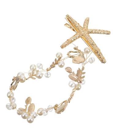 Lurrose Mermaid Seafish Wedding Hair Piece | Gold Bridal Headband & Hair Vines Accessories for Women - International Shipping Available - Buy Online on GoSupps.com