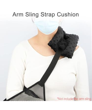 HapiPoppy Arm Sling Shoulder Cushion - Comfortable Support for Arm, Elbow, and Wrist Injuries - Minky Dot Black - For Women, Men, and Kids - Buy Online on GoSupps.com