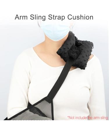 Neck Pad Strap Cushion Pillow for Arm Sling - Comfort Support for Shoulder & Elbow Injuries - Minky Dot Black - Buy Online on GoSupps.com
