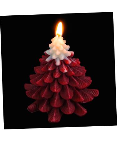 Abaodam 1pc Scented Candles Christmas Tree Figurine Xmas Tree Shaped Candle Christmas Tree Candles Christmas Candle Xmas Tree Figures Mini Candle Candle Ornament Chic Wax Red 10x8.3cm